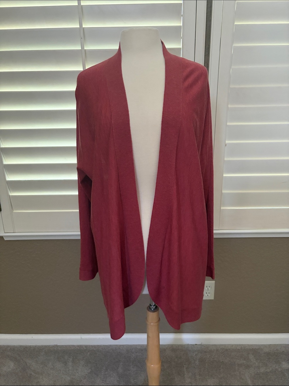 Eileen Fisher Women's Open Front Cardigan Sweater - Rust XL Like New - Picture 3 of 7